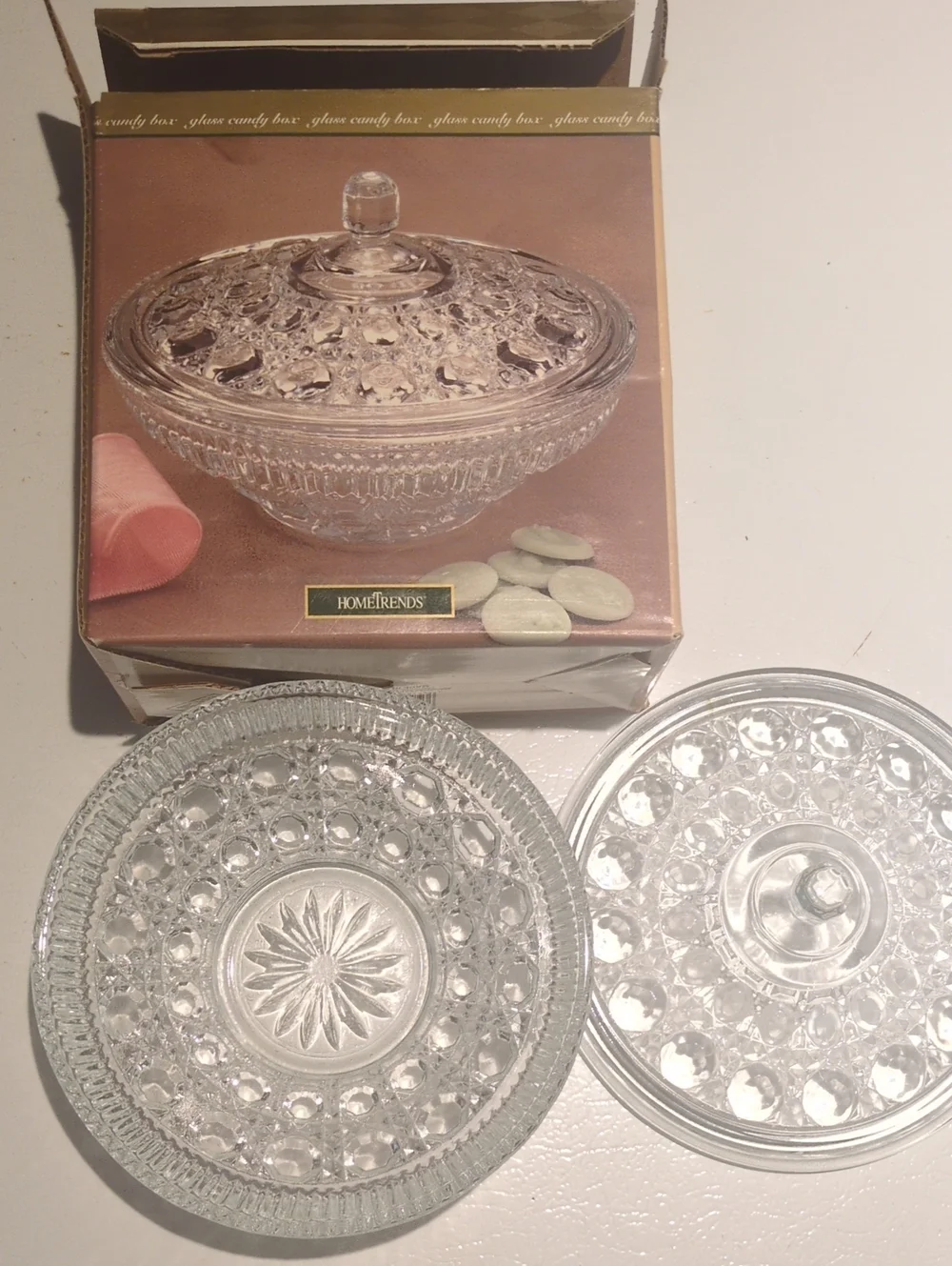 HomeTrends Windsor Clear Glass Candy Dish with Lid - Clear